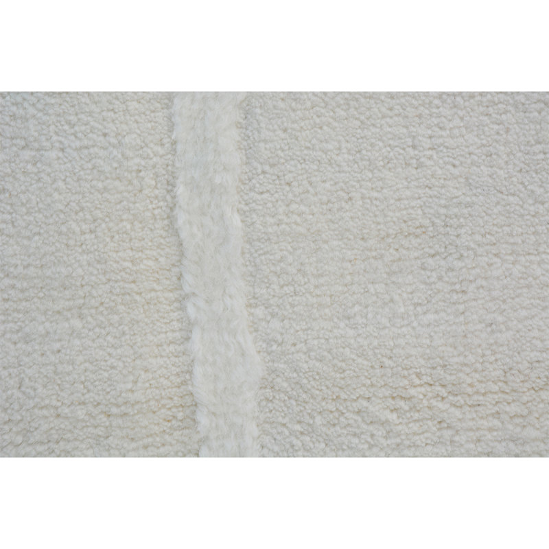 Wool Geometric Area Rug in Ivory, Rectangle 6' x 9'