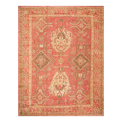 Incroyable tapis turc rouge Oushak