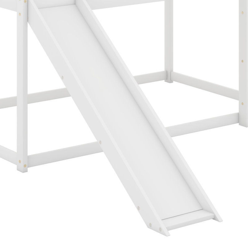 Lit superposé avec glissoire et échelle, Blanc