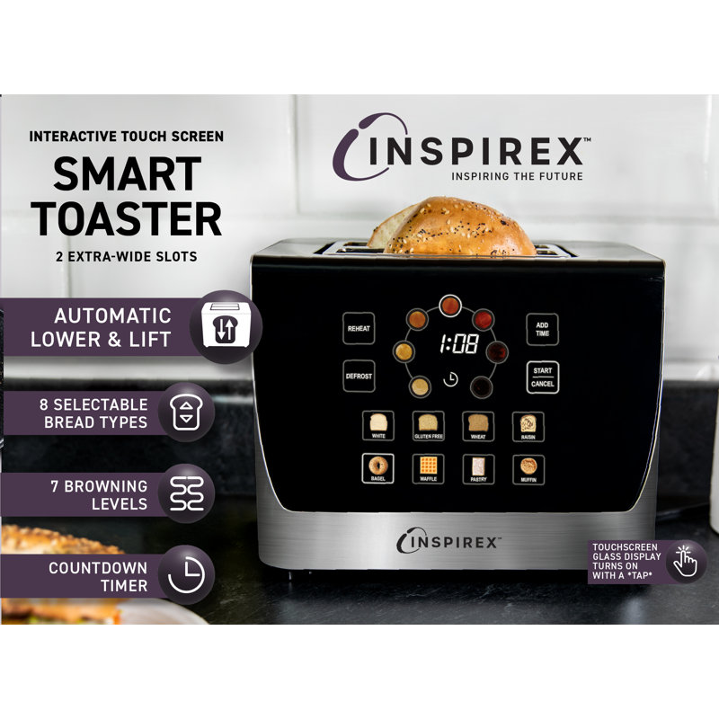 Inspirex Stainless Steel 2-Slice Digital Touchscreen Toaster