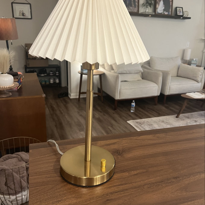 19.16'' Modern Table Lamp with Stepless Dimming and Usb Included (Set of 2) - Gold