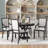 TREXM Retro 5-Piece Dining Set Extendable Round Table And 4 Chairs For Kitchen Dining Room (BLACK OAK)