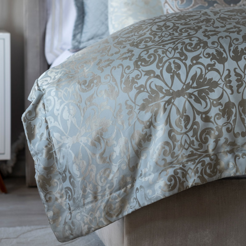 Jackie Duvet Cover, Champagne, Queen Duvet Cover