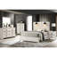 Table de chevet de la chambre à coucher 2 avec finition beige - style contemporain avec rangement et construction en métal-700829668