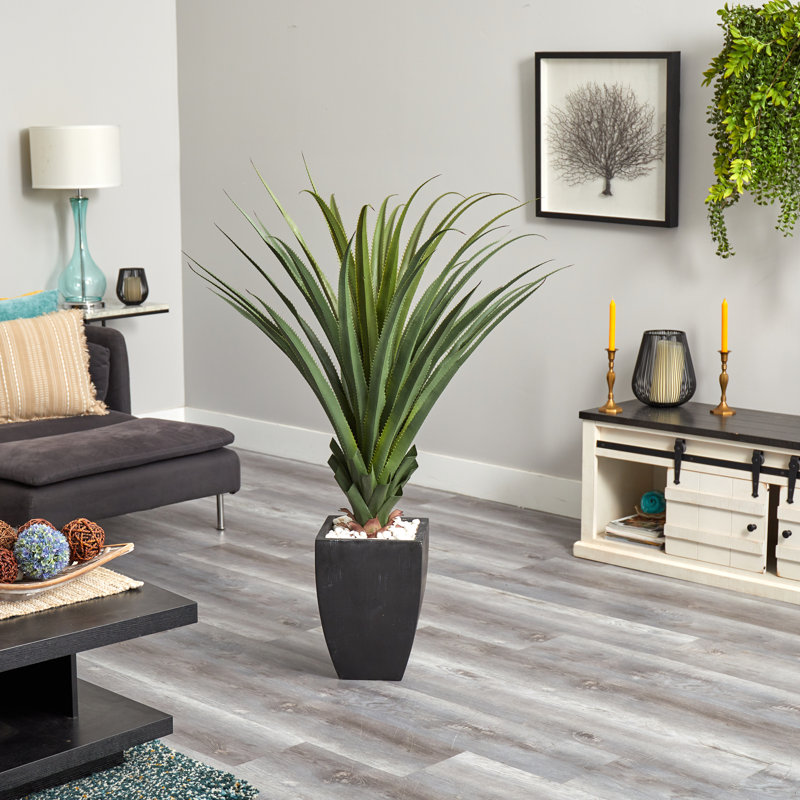 54'' Faux Agave Plant in Stone Planter