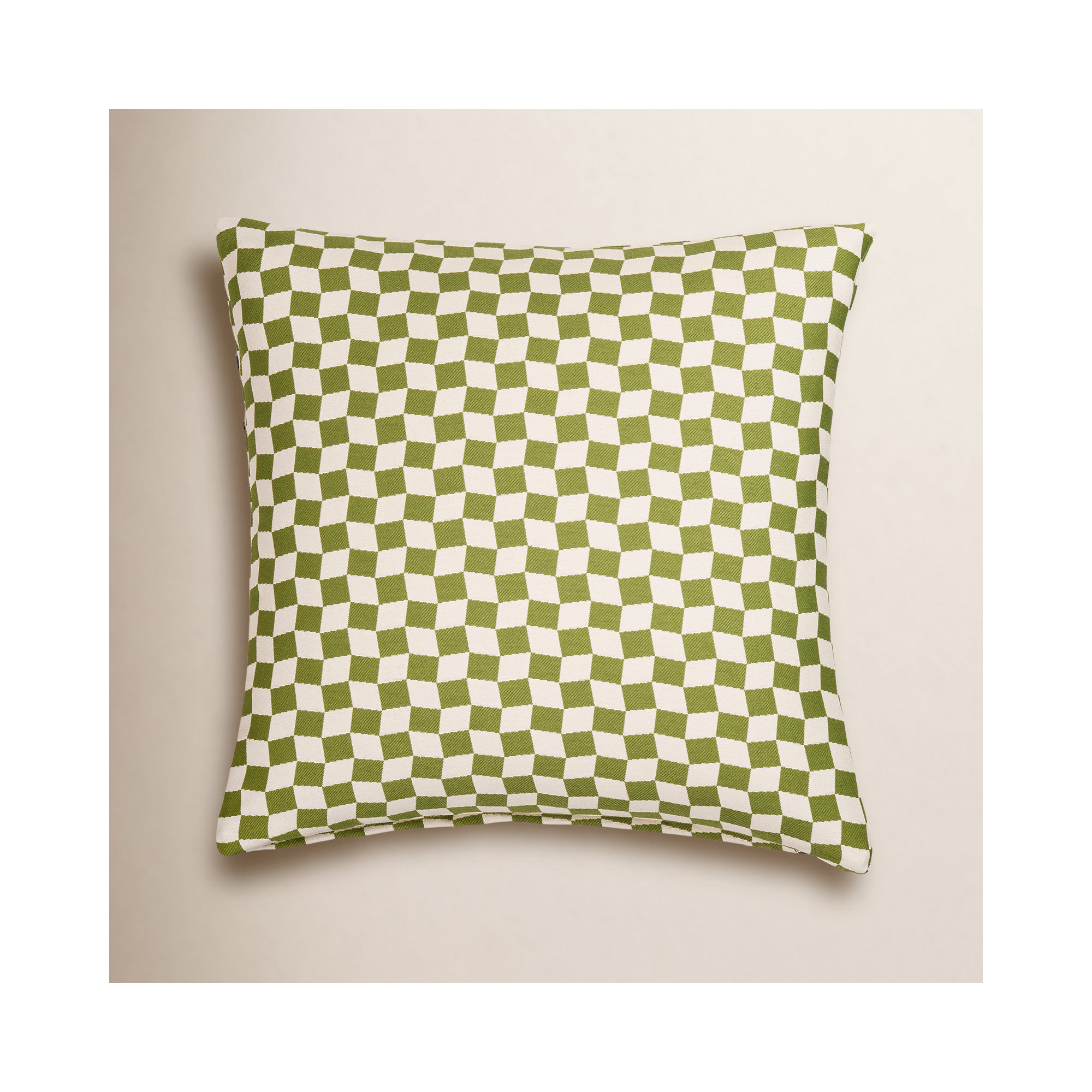 Terrace Accent Pillow, Polyester, Square 16", Green Geometric