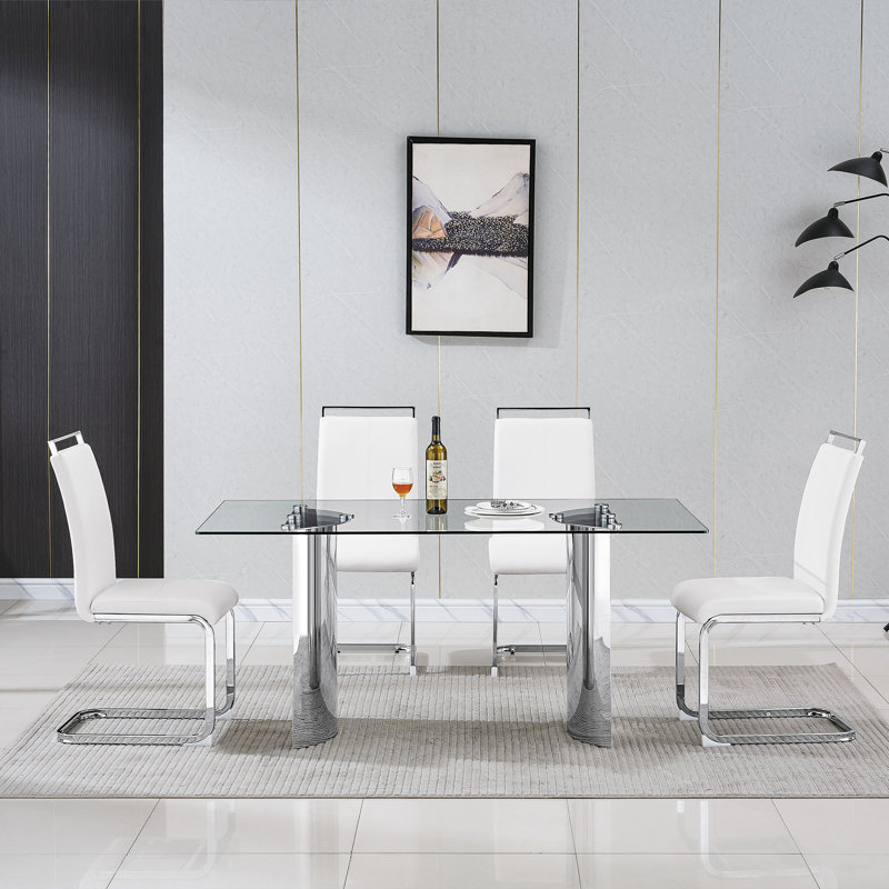 Burdell Dt210 Rectangular Dining Table, Silver