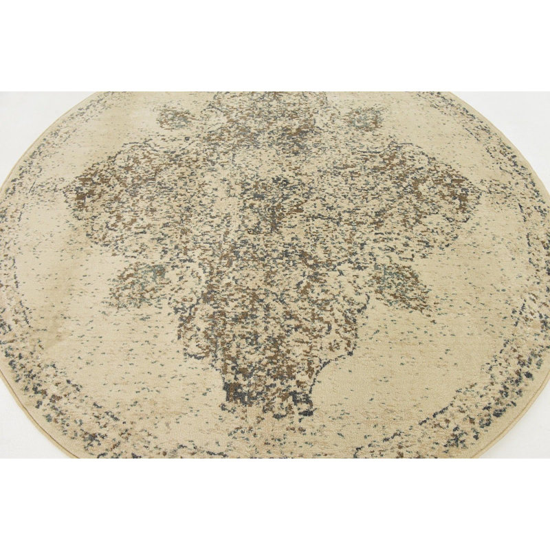 Torvis Abstract Indoor Rug, Round 8'
