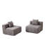  Modern Sectional Sofa, 2-Piece Modular Ribbed Fabric Couch with 2 Throw Pillows for Living Room, Beige-133654167-133654170