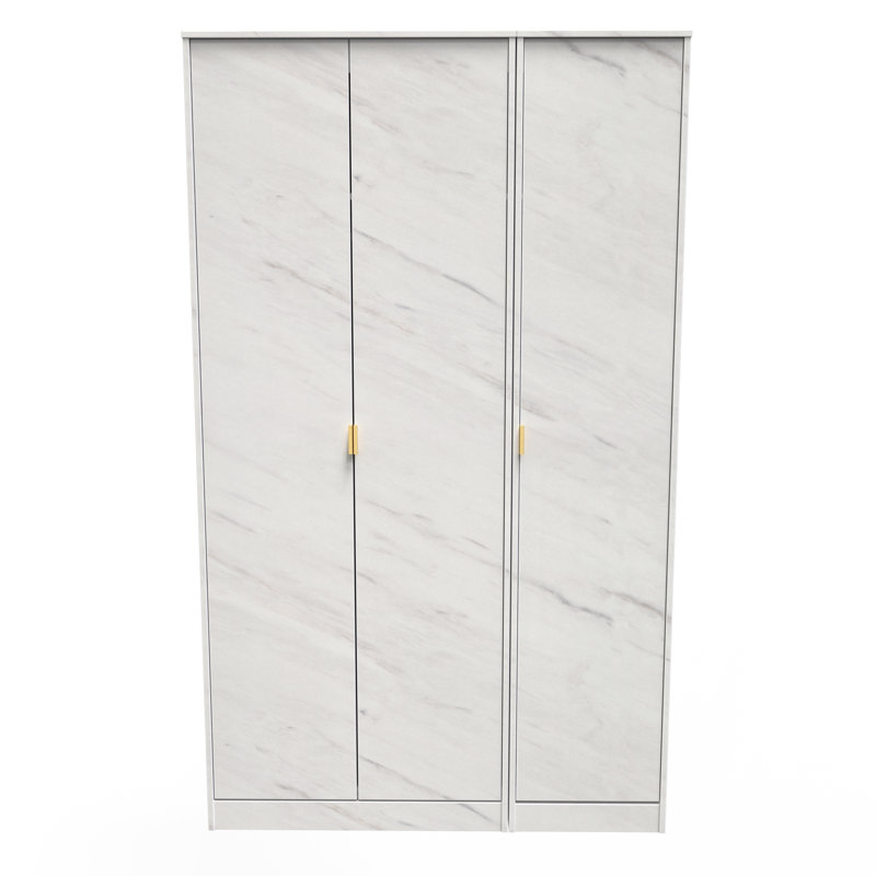 Fully Assembled Hong Kong 2 Door Wardrobe, 182.5cm H x 74cm W x 53cm D, Marble