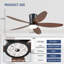Ventilateur de plafond encastré 36/42/48 po à profil bas avec éclairage et télécommande-647977974-647977736