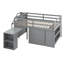 Lit mezzanine double avec bureau d'écriture rétractable et 3 tiroirs-141965292