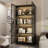 Display Cabinet with Glass Doors and Lights, Glass Display Cabinet with 4-Tier Storage Shelves, Pop-up Design, Trophy Case (80cm W x 40cm D x 160cm H)-299504274