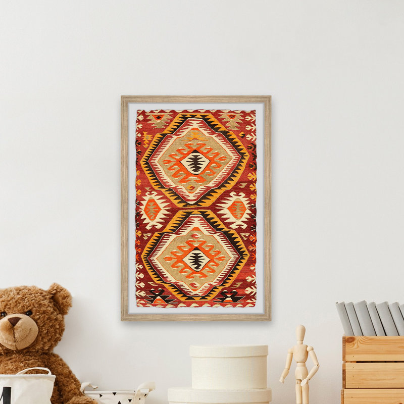 Orange Glow Pattern 1 Piece Single Picture Frame Wall Art, 61cm H x 41cm W x 3.81cm D