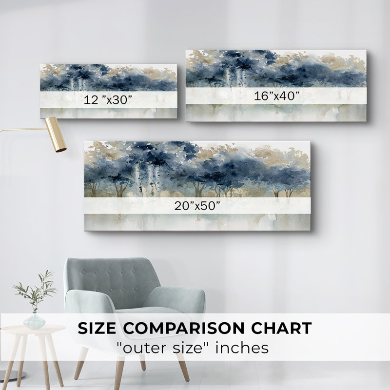Waters Edge I - Toile tendue avec châssis - Prêt à accrocher, H 20 po x l 50 po