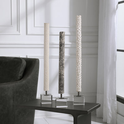 Ensemble de sculptures cylindriques 3 pièces makira Stagg
