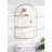 21" X 32" Tiered Decorative Wall Shelf White/Gold - Modern Metal Floating Shelf With Open Storage