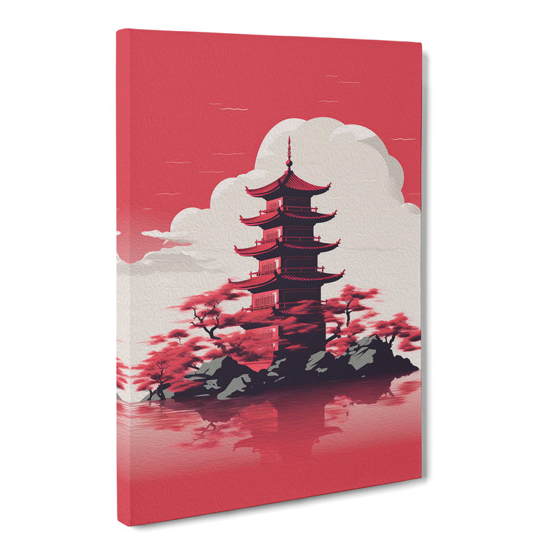 Pagoda Minimalism No.2 - Wrapped Canvas, 60cm H x 40cm W x 3cm D