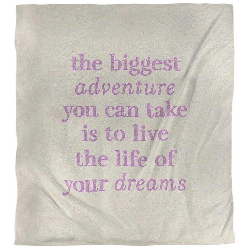 Housse de couette réversible simple Quotes, Housse de couette pour très grand lit, Blanc / violet