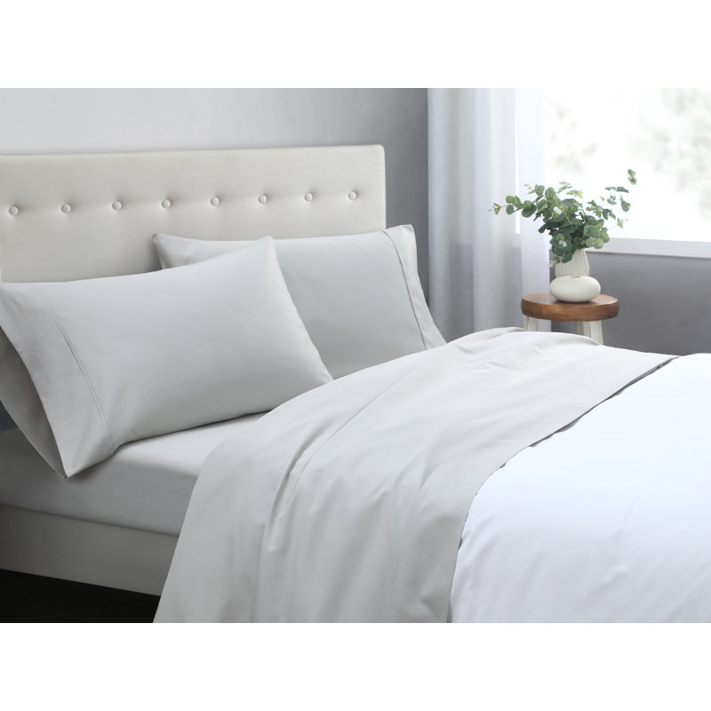 Ensemble de draps en coton 600 fils, Grand, Argent