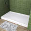 L 60 po x P 34 po, base de lavabo simple à seuil simple avec couvercle de drain inclus, surface de douche antidérapante à surface texturée, blanc, drain à gauche-113933122