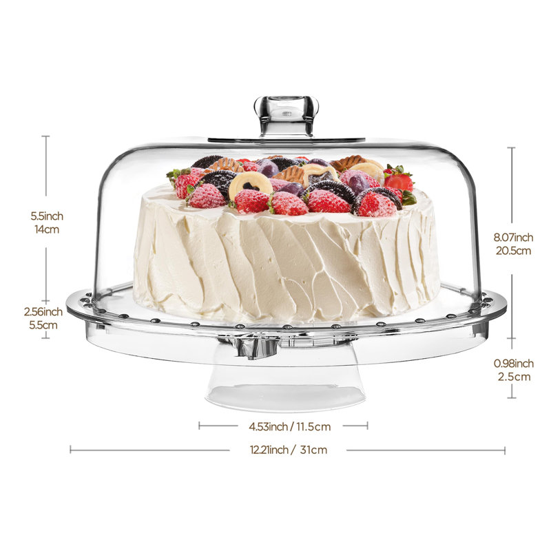 Cake Stand With Acrylic Dome Cover