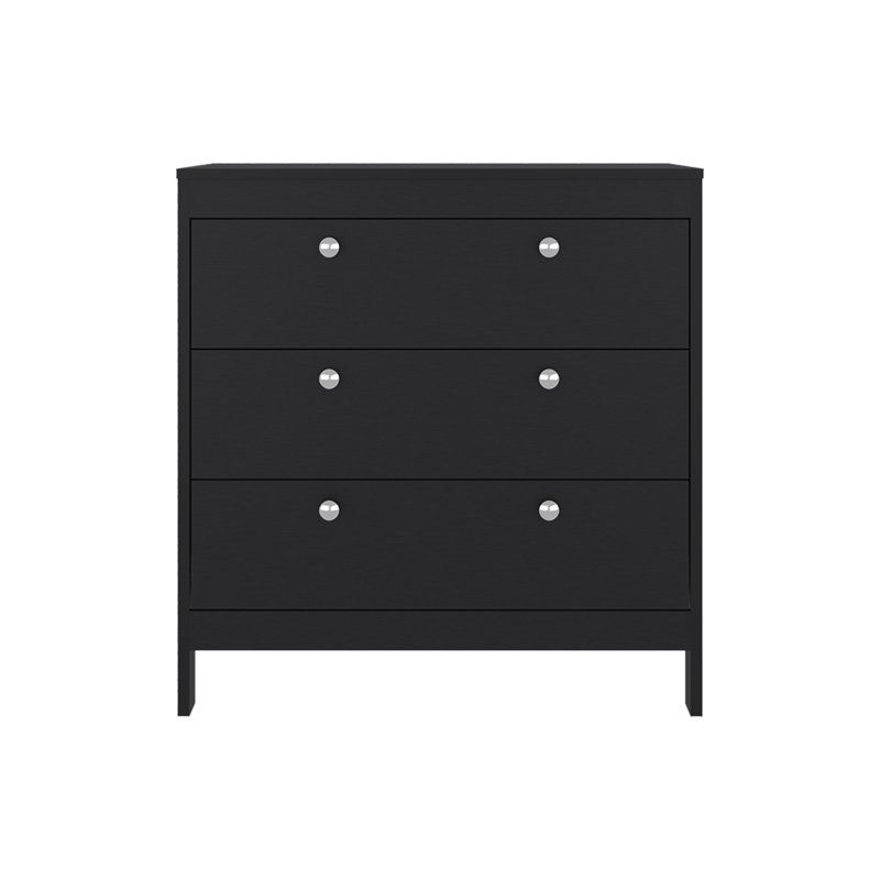 Commode 3 tiroirs Wenge avec rangement fonctionnel, Wengé