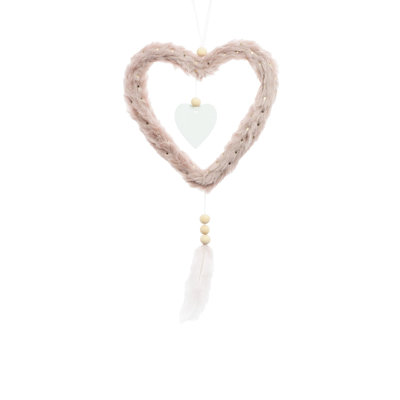 Ornement rose en forme de cœur ouvert à suspendre rose (paquet de 12)