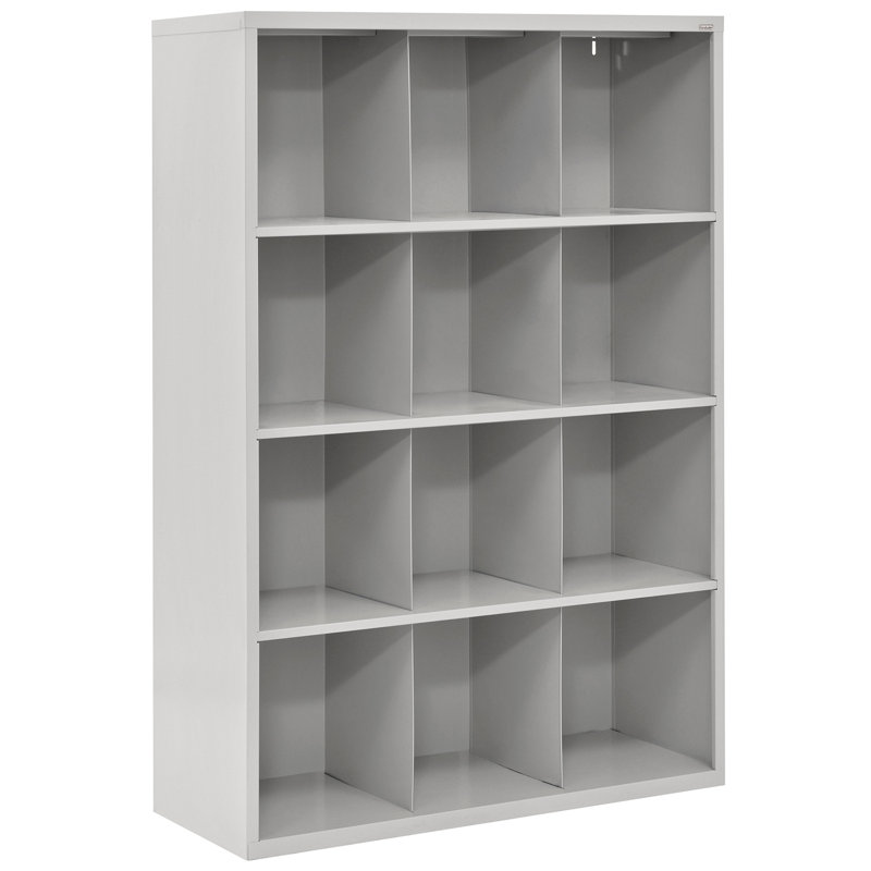 Adjustable Dove Gray Wooden 12-Compartment Storage Organizer