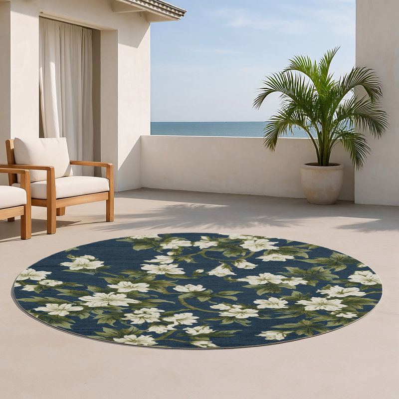 Tapis vert d'intérieur et d'extérieur Botanical, Rond 5 pi