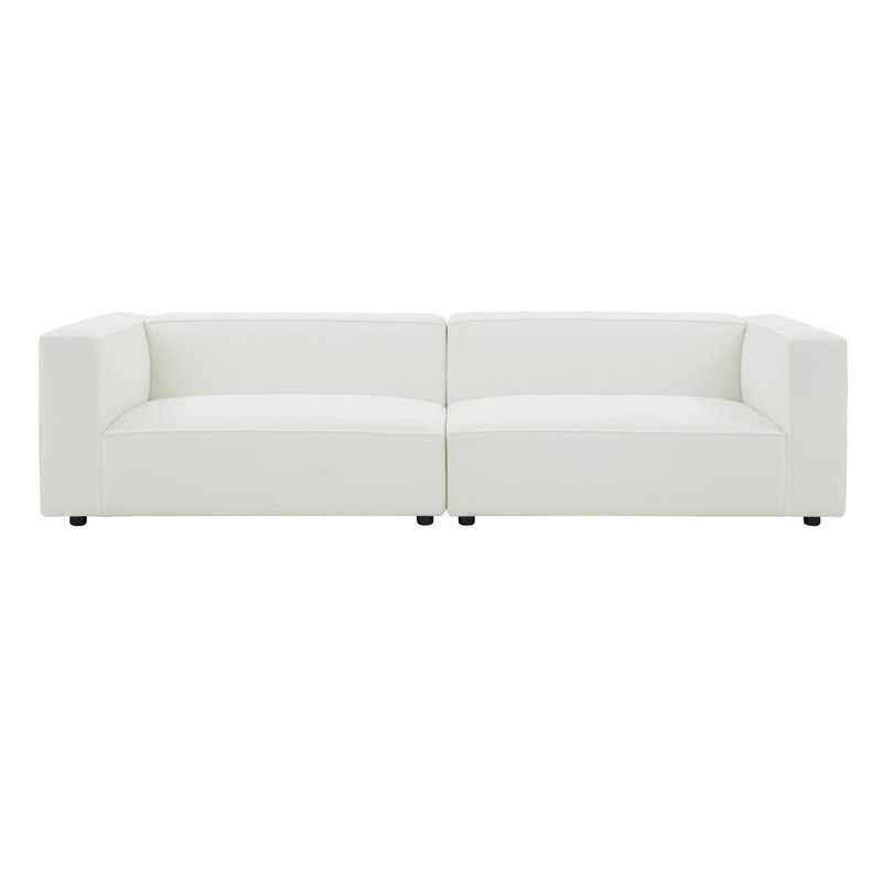 Sahima 110" Linen Square Arm Sofa