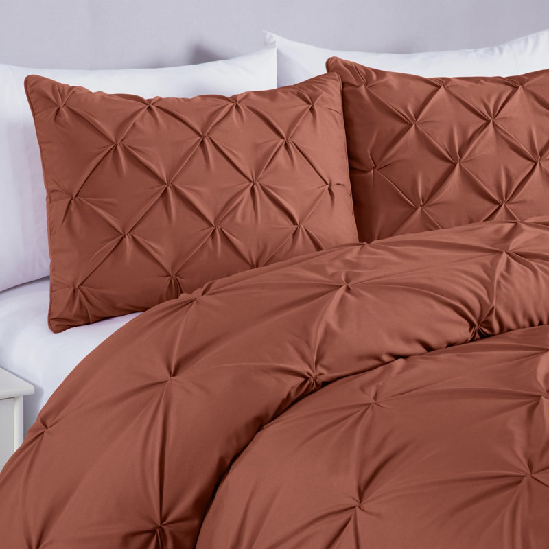 Terracotta Full Microfiber Pintuck Comforter Set