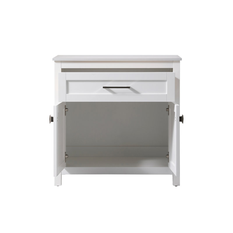 Rangement pour salle de bain Destinyann, Blanc / nickel brossé