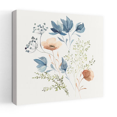«Delicate Blooms In Soft Hues I», art mural contemporain abstrait