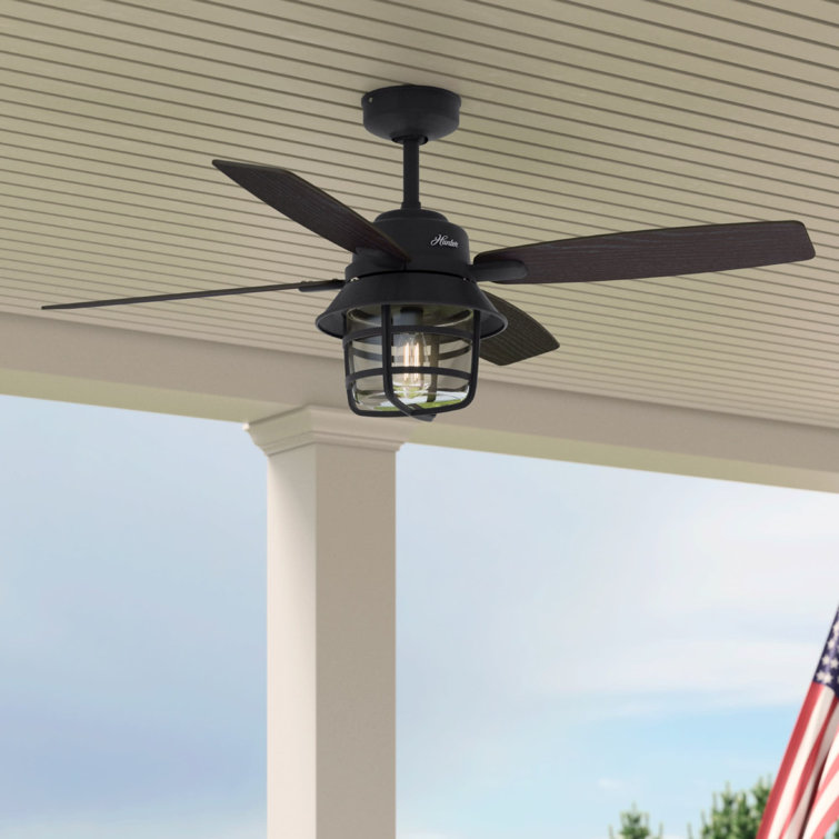 52" Port Royale 4 - Blade Standard Ceiling Fan with Remote Control and Light Kit Included