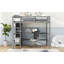 Lit mezzanine double avec tablettes multifonctionnelles et bureau sous le lit-821201439