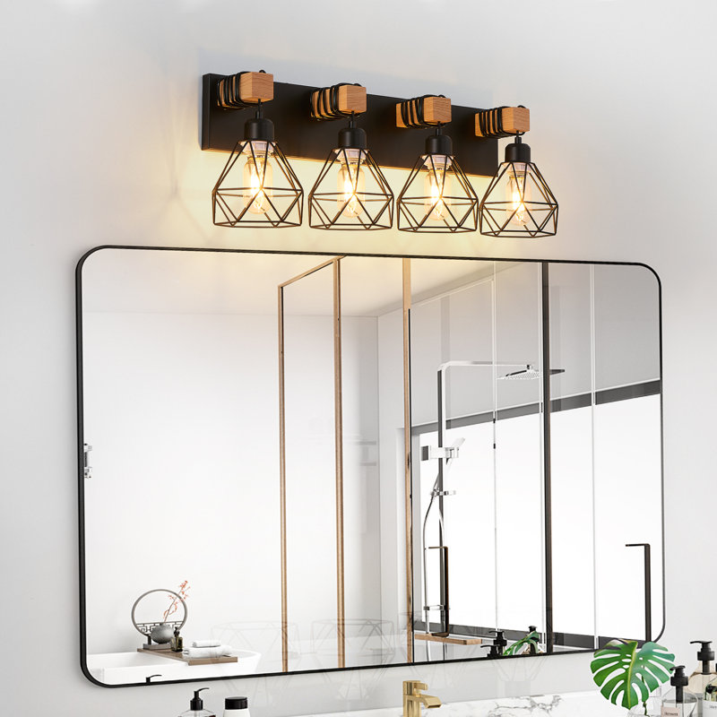 Luminaire géométrique pour meuble-lavabo 4 lumières