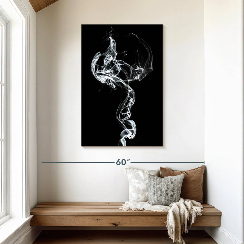 Senne fumée blanche abstraite - Méduse, H 45 po x l 30 po
