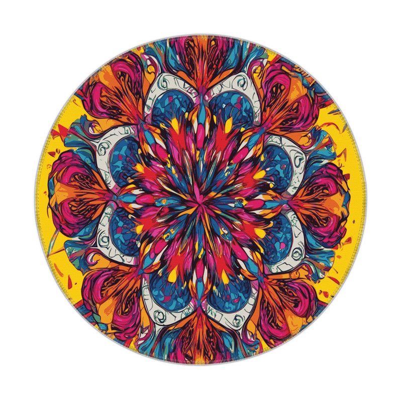 Chromatic Chaos Indoor And Outdoor Area Rug, Round 5'