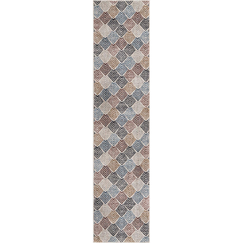 Geometric Indoor Rug, Runner 2' x 8'