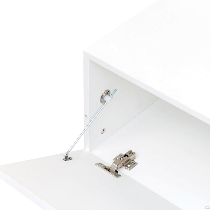 Meuble audio-vidéo avec console multimédia de rangement, White