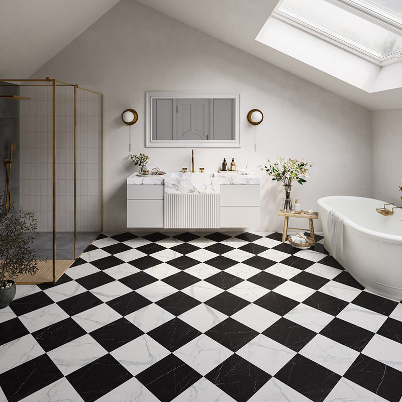 Tuscany Checkerboard 12X12 Marble Loo...