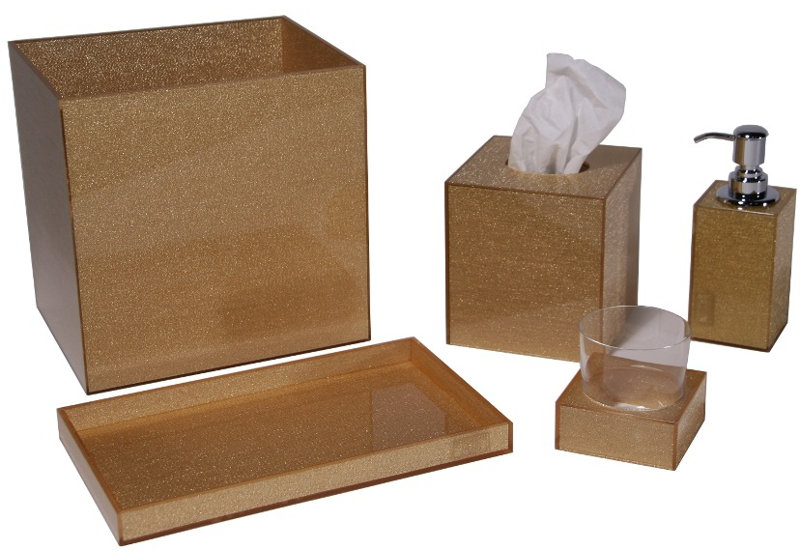 Lame Tissue Box Cover, Gold