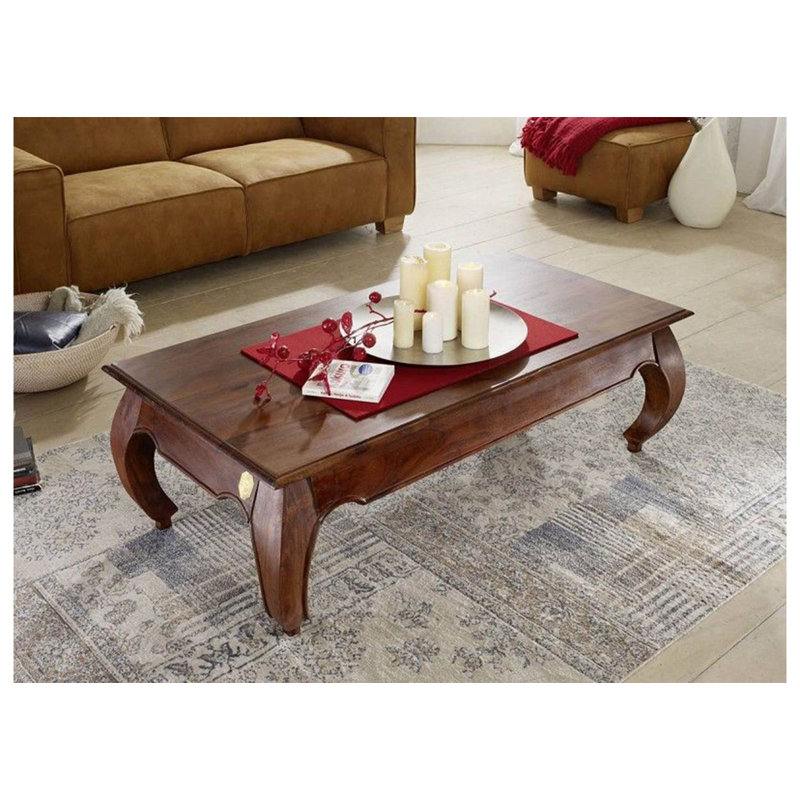Opium Solid Wood Four Leg Coffee Table, H40 x L135 x W70cm, Nougat
