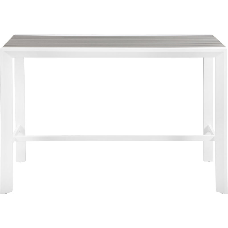 Noland Rectangular Outdoor Bar Table, Light Grey