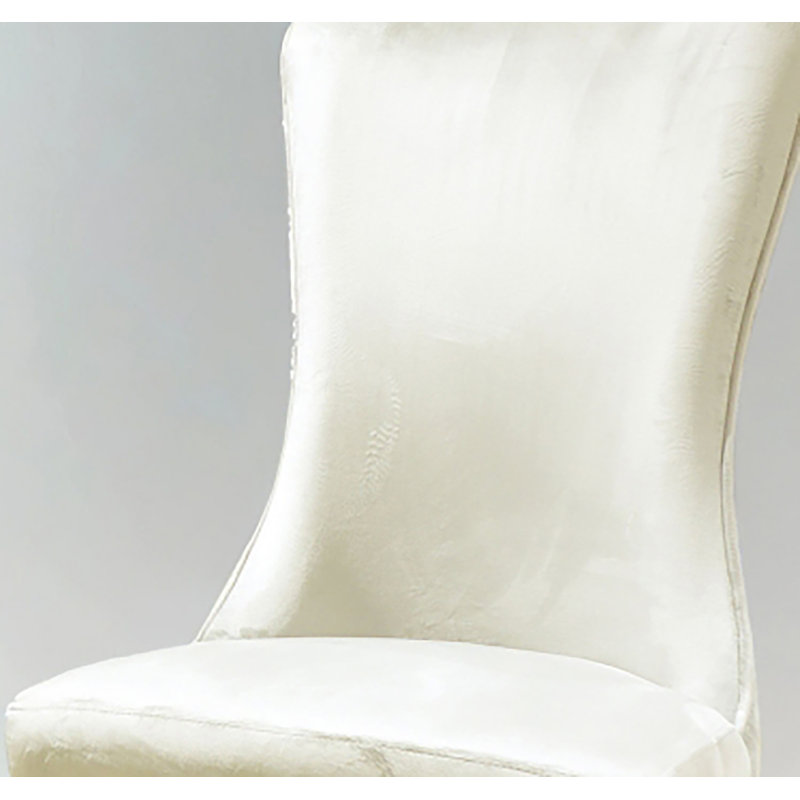 Chaise d'appoint Montie (ensemble de 2), Blanc/chrome
