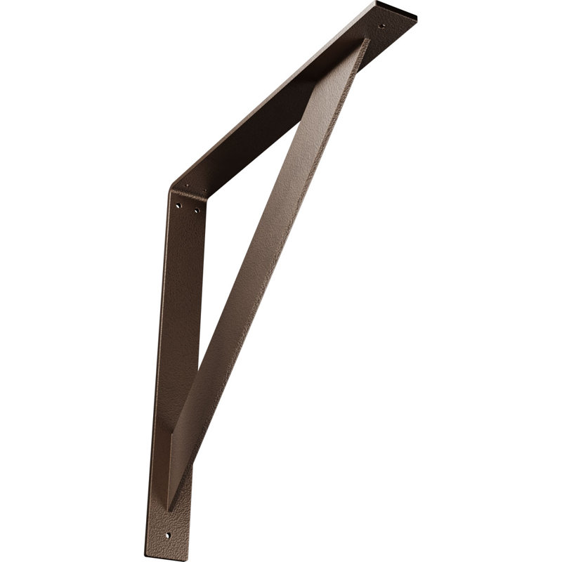 Support traditionnel en acier, H 18 po x l 2 po x P 18 po, Bronze foncé martelé