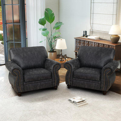 42" W Fabric Armchair With Solid Wood Legs（Set Of 2）