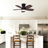 Ceiling Fans with Lights and Remote, 32 Inch Low Profile Ceiling Fan with Light, Flush Mount, Reversible, 3CCT, Dimmable Black Modern Ceiling Fan for Bedroom, Living Room, Outdoor Patio