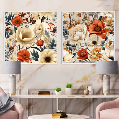 Bellête - Ensemble de 2 collages carrés floraux